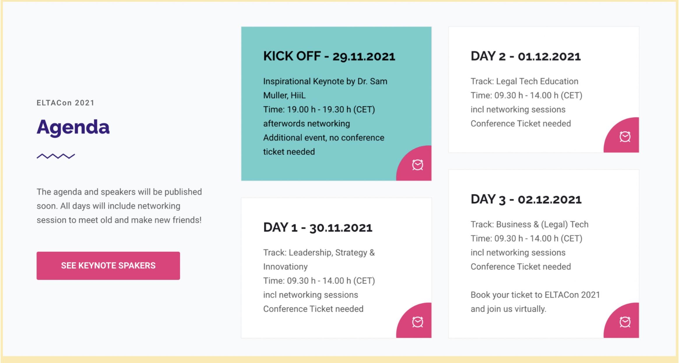 Agenda ELTACon 2021 Agenda ELTACon 2021